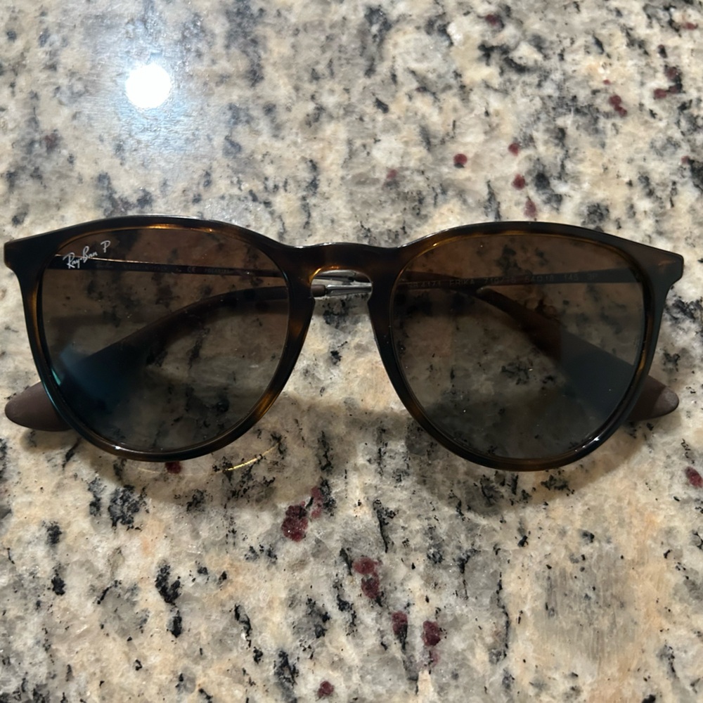 Ray-Ban Polarized Tortoise Shell Round Sunglasses - Brown